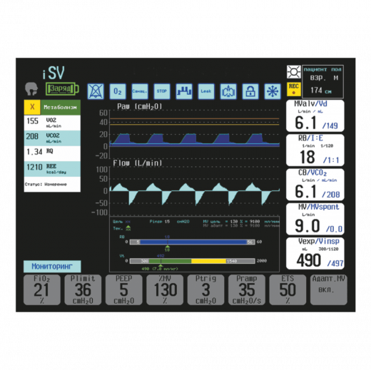 Аппарат ИВЛ Zisline MV300 Комплектация K2.25